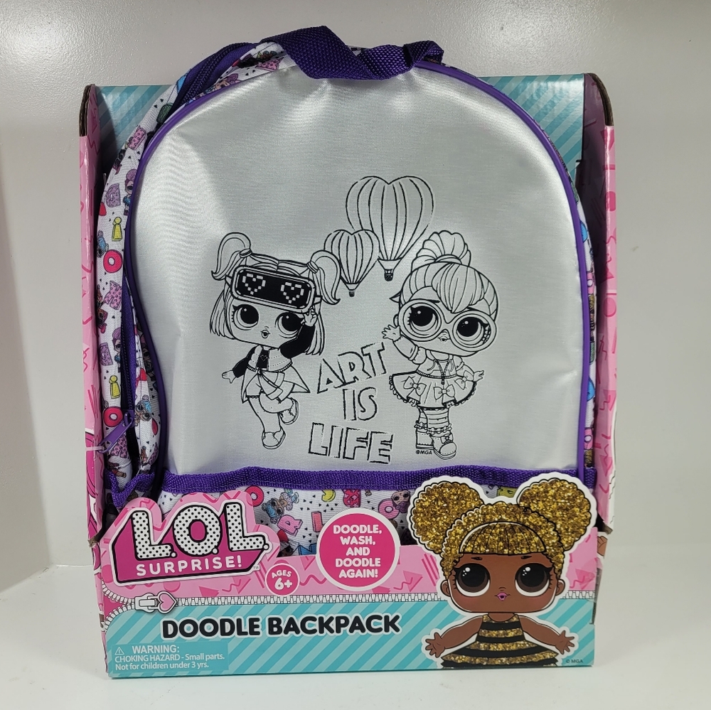 L.O.L. Surprise! Doodle Backpack - Purple and White